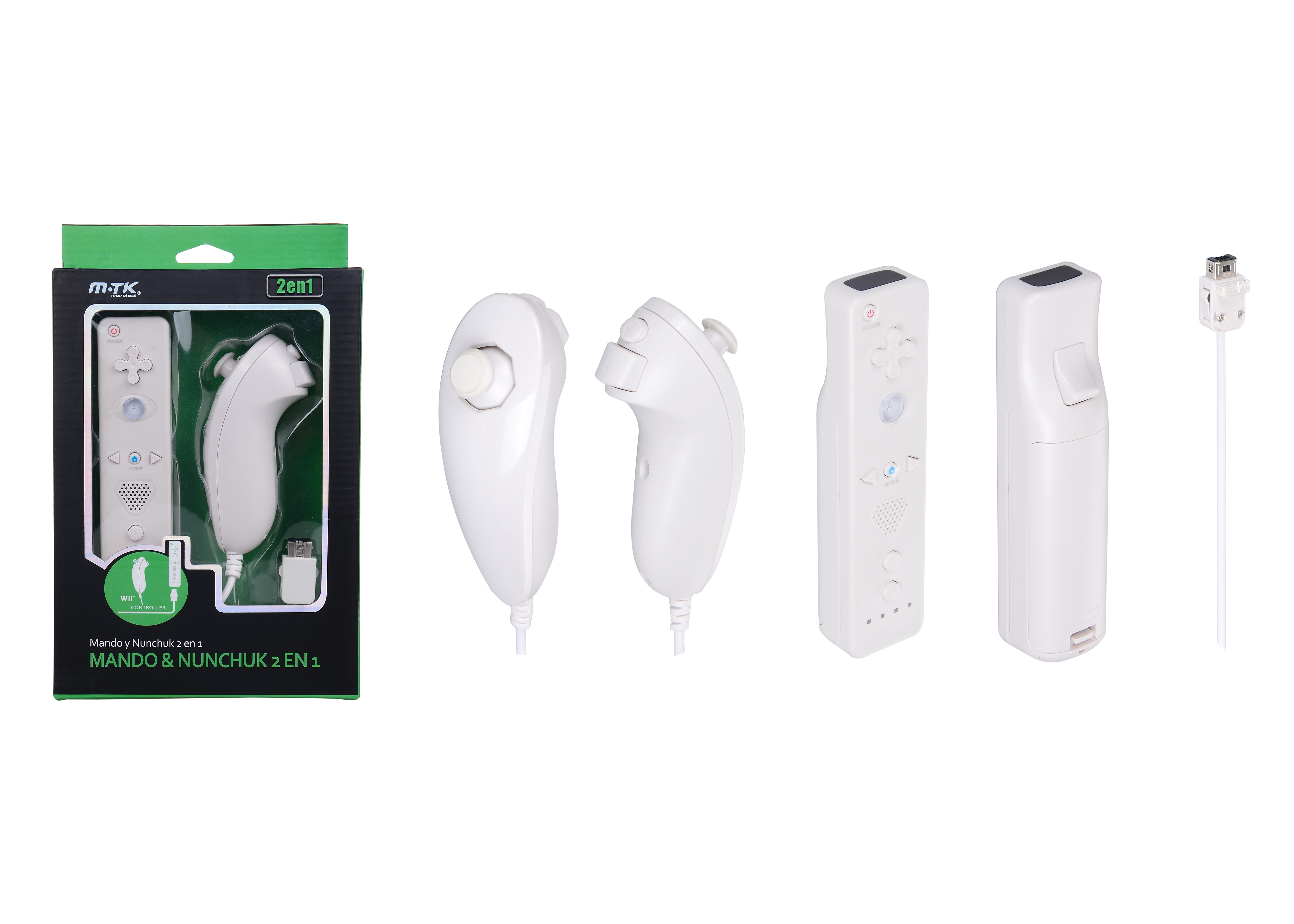 Mando Wii (Wimote) + Nunchuk MTK Blanco